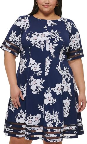 Jessica Howard Women's Plus Style Fit and Flare Elbow Sleeve Knit in Saudi Arabia