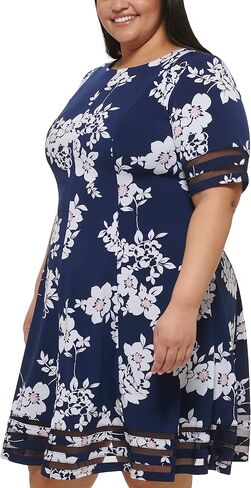 Jessica Howard Women's Plus Style Fit and Flare Elbow Sleeve Knit in Saudi Arabia