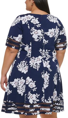 Jessica Howard Women's Plus Style Fit and Flare Elbow Sleeve Knit in Saudi Arabia