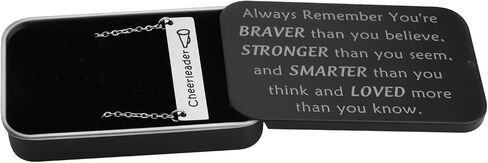 BNQL Cheerleader Necklaces Cheerleader Gifts for Girls Cheerleading Coach Gifts Cheerleader Pendant Necklace With Inspirational Jewelry Box in Saudi Arabia