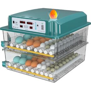 Hethay Egg Incubator, Egg Incubator with Automatic Egg Turning and Humidity Monitoring, Incubator for Chicken Eggs, 120 Eggs Incubator with Egg Candler, for Duck Eggs Quail Eggs, Record incubation day in Saudi Arabia