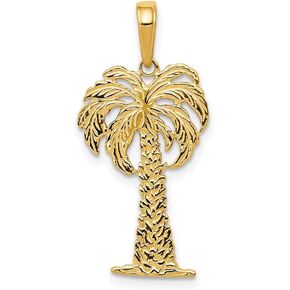 Charm Pendant 14K Yellow Gold Men'S 27 mm 13.5 Palm Tree
