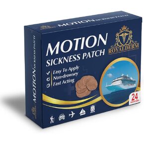 Motion Sickness Patch - Fast and Effective Relief from Nausea and Dizziness During Travel, Cruise, Discomfort, Vertigo, Self Help, Personal Care, 24 Patches