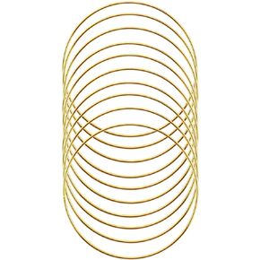 SUNTQ Macrame Hoops Ring for Dream Catcher Metal Crafts Round Brass Plated (Gold,Pack of 10) (2 inch, Gold)