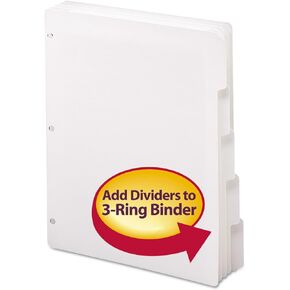 Smead Three-Ring Binder Index Cards, 100 Count, White, 1/5 Cut Tabs, Letter Size (89415)