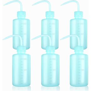 WOPPLXY 6 Pcs 250 ml/8 oz Tattoo Wash Bottle, Water Squirt Bottle Lab Squeeze Bottles, Lash Water Bottle Squeezer with Narrow Mouth Scale Labels for Medical Succulent Irrigation Wash Plant Bottle