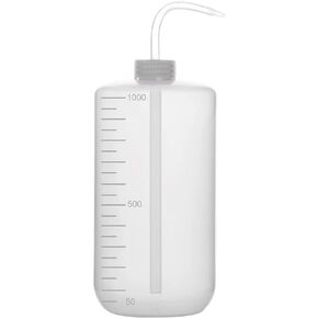 Chemical Wash Bottle, 1-Pack Plastic Safety Lab Squeeze Wash Bottle, LDPE with Narrow Mouth, 1000 ml (8 oz)/1 Bottle