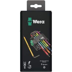 Wera Tools 05073599001 967 SPKL/9 TX BO SB L-Key Set Tamper-Proof TORX Screws, One Size, Multi
