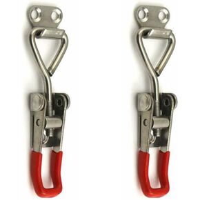 Toggle Latch Clamp 4001 2pcs, 304 Stainless Steel Adjustable Hasp Latches Quick Release Hand Tool Toggle Clamp for Smoker Lid Jig, Case Trunk, Door