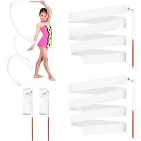 HUIANER Dance Ribbons Gymnastics Ribbon Streamers Ribbon Dancer Wand Rhythmic Ribbon for Children Art Dances, Baton Twirling