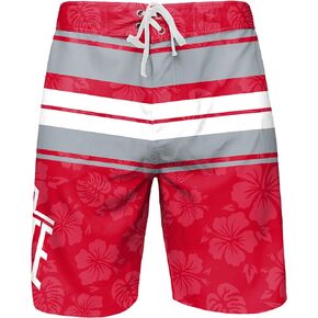 FOCO Men's NCAA Hibiscus Boardwalk Stripe Swim Boardshorts
