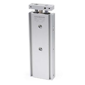 Baomain Compact Aluminum Air Cylinder CXSM 15-100 Guide Rod Plate Double Rod Guided Pneumatic Slide Bearing Cushioned