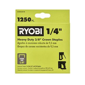 RYOBI 3/8-inch X 1/4-inch Heavy Duty Crown Staples (1,250-Piece)