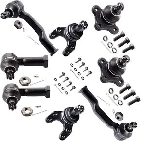 SCITOO 8-PC SET طقم قضيب ربط التعليق الأمامي - مناسب لمازدا B2600 RWD فقط لمازدا B2000 لمازدا B2200 طرف قضيب ربط داخلي نهاية قضيب ربط خارجي مفصل كروي سفلي وعلوي
