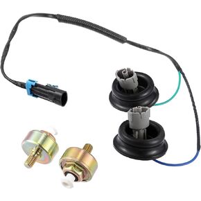 X AUTOHAUX 12589867 Dual Knock Sensors with Wiring Harness Kit for Chevy Silverado1500 2500 Tahoe Express Suburban for GMC Savana Sierra for Cadillac 4.8 5.3 6.0L 10456603
