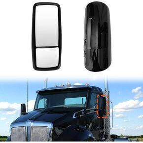 High Soar Door Mirror Chrome Power Heated for 2003-2019 Kenworth T680 T880 Left/Driver Side