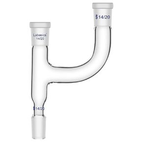 Labasics Borosilicate Glass Distillation Adapter, 3 Way Claisen Distilling Adapter with 24/40 Joints Chemistry Apparatus Lab Glassware