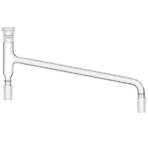 Labasics Glass Distilling Adapter, Borosilicate Glass 75 Degree Bent Chemistry Adapter Distillation Laboratory Adapter with 24/40 Standard Joints for Distillation Apparatus