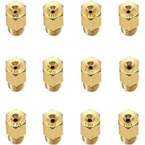 مجموعة الطائرات الرئيسية للمكربن ​​للدراجات النارية ذات الطراز السداسي النحاسي 12 قطعة Power Jet #90 - #440 حاقن الوقود لـ Mikuni VM20 VM22 VM38 TM24 TM38 TMX Carb Pit Dirt Bike استبدال ZSDTRP... in Kuwait