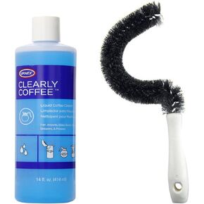 Coffee Pot Cleaning Brush and 1 bottle of Urnex Clearly Coffee Liquid Cleaner
