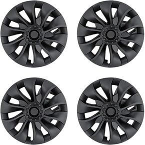 Hubcap Wheel Cover Replacement - Hub Cap Compatible with 2017-2023 Model 3 R18 Aero Hub，Uberturbine Style Wheel Rim Protector ABS Exterior Kit Accessories Improvement -Set of 4 Without Center Stickers