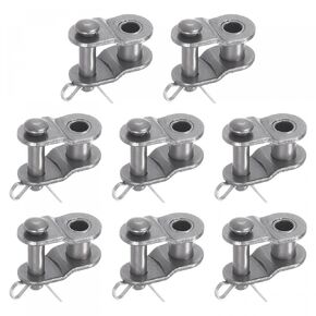 uxcell 8Pcs #25 Chain Offset Half Link Roller, 1/4" Pitch Carbon Steel, Standard Chain End Connector Split Links for 04C Chain