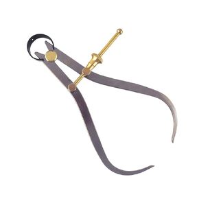 Toolmaker's “Yankee" Quick-Spring Nut, Rapid Adjust, Spring Outside Calipers OD Dividers, 0-6.5" / 215 mm Range, Brass Fulcrum and Fine Adjustment Mechanism, Flat Leg, C9-06