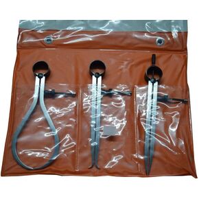 New Spring Caliper Square Leg 6" / 150mm - 3 Piece Set Inside Outside Divider - Heavy Duty
