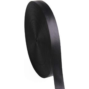Flat Nylon Webbing 1 Roll 10 Yards 1 Inch Wide Strap for DIY Making Luggage Strap, Dog Leashes, Lawn Chairs, Hammocks, Towing, Outdoor Activities, Canoe Seat, Furniture, Slings (Black) (1'' wide)