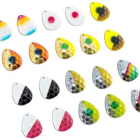 Dr.Fish 20 Pack Fishing Spinner Blades Kit Hammered Colorado Blades Lure Making Supplies Inline Spinnerbait Walleye Rig Making Blades Salmon Trout Crawler Harness Bullet Lures