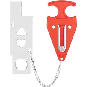 Kigauru Portable Door Lock Stainless Steel No Punch Door Lock Hotel Home Security for Travelers High Strength Hotel Door Stopper for Prevent Unauthorized Entry Provide Additional Security and Privacy