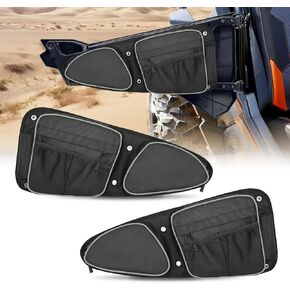 Frokom Front rzr Storage bags, Side door Bags with Knee Protection Pads and Upgraded Zipper Compatible with RZR XP Turbo 1000 Turbo S 900XC S900 S1000 2014-2023-side by side Door Bags With Cup Holder