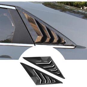 BOYOUS 2pcs ABS Racing Style Rear Side Window Louvers Air Vent Scoop Shades Cover Blinds Exterior Decoration Accessories Compatible with Hyundai Elantra 2021 2022 2023 2024(Bright Black)