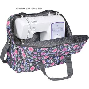 Deluxe Universal Sewing Machine Case, Blue - Portable Cover Tote Bag for Brother, Singer, Bernina & Most Machines - Carrying Travel Storage Carrier Supply Organizer for Accessories