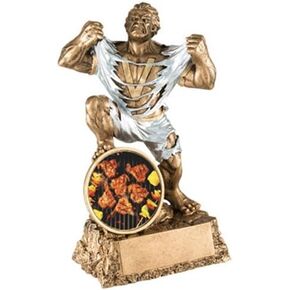 TrophyPartner Grilling Monster with 3 Lines of Custom Text 6.75" Tall | 9" Tall
