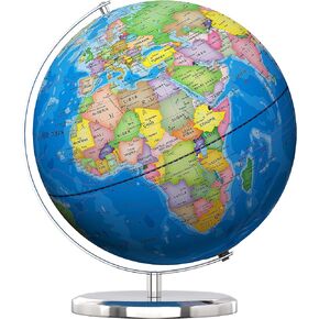 Orionstar 13" Large World Globe with Stand, Educational Globe for Kids Learning, Colorful HD World Map Details, Illuminated Globe Lamp with Stable Heavy Metal Base, LED