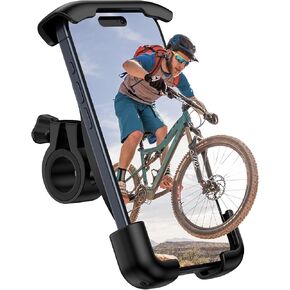 Bike Phone Holder, Motorcycle Phone Mount 360°Rotatable Handlebar Cell Phone Clamp Scooter Phone Clip for iPhone 15 Pro Max/Plus,14/13/12/11,Galaxy S24 Ultra/S23/A15/A54/S9 and More 4.7"-7.3" Phones