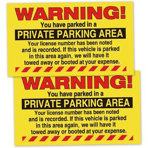 50 ملصقًا لانتهاك مواقف السيارات مع YYou Have Parking في منطقة وقوف السيارات الخاصة، لا توجد ملصقات لوقوف السيارات، يصعب إزالة التذاكر لنافذة السيارة، (5 بوصة × 9 بوصة أصفر)