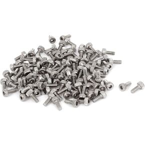 uxcell® 7mm Long M2x5mm Stainless Steel Hex Socket Head Cap Screws 100 Pcs