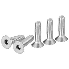 M8-1.25 x 25mm Flat Head Socket Cap Screws, 20 Pack 304 Stainless Steel Hex Socket Flat Head Screws, Full Thread, Countersunk Bolts