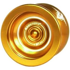 MAGICYOYO N11 Professional Unresponsive Yoyo for Kids Adults, Metal Yo-yo + 5 Yo Yo Strings + Glove+ Pouch, Gold & Black