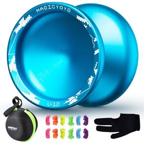 MAGICYOYO V10 أزرق أحمر غير مستجيب يويو احترافي مع 12 خيط يويو، حافظة يويو، قفاز يويو