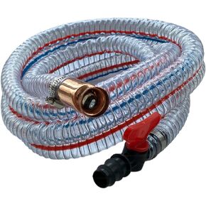 High Flo Gas Siphon Pump With Control Valve, Hand Fluid Transfer Pump For Water Oil Fuel 10ft Hose 3/4" Shaker Valve Siphon, Suction 5.5 Gallons Water Per Minute. (10ft 3/4" Valve)