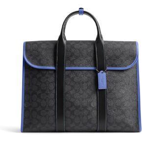 COACH Gotham Portfolio in Signature Canvas, Charcoal/Blueberry in Saudi Arabia