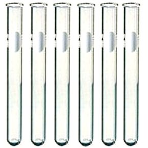 Karter Scientific 6 Pack - 16x150mm Pyrex Glass Test Tubes with Rim and Marking Spot