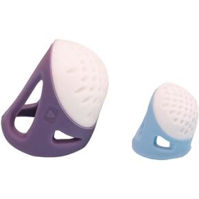 Lizihengpi Thimble Ergonomics 2 Pieces Sewing Thimble Large and Small Sizes Finger Shield Protection Sewing Tools Thimble Ring