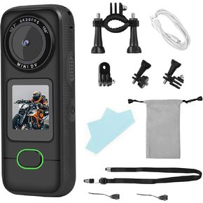 YYCAMUS Waterproof Action Camera with 1/1.27" Sensor, 4K Video Streaming 20MP Photos Stabilization Video Camera, 1.4" IPS Touchscreen Dual Microphones Webcam WiFi Camera Body Cam