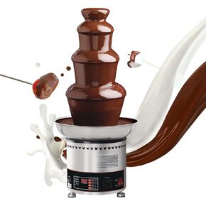 Commercial Chocolate Fountain Machine, Chocolate Fountains for Parties Weddings and Parties 4 Tier Chocolate Fountain Machine for Melts Cheese, Queso, Candy and Liqueur