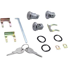 14PCS/Set Door latch Trunk Key Kit 654394765282 Compatible with Camaro Chevelle Nova GTO Cutlass Malibu, Monte Carlo,GM Lock Set Round Head Keys
