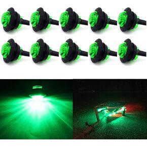 10 Pack Waterproof Marine Boat LED Lights, LED Underwater Lighting, Utility Led Interior Lights Navigation Lights Deck Courtesy Lights 12V for Yacht Boat Fishing Pontoon Sailboat Kayak (White)